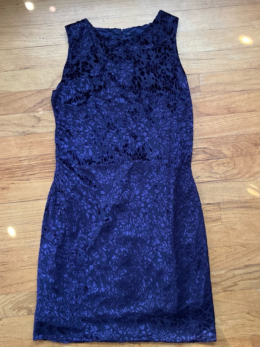 Vintage purple velvet jacquard mini dress